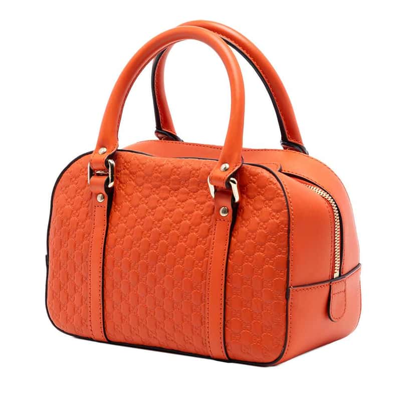 Gucci Small Microguccissima Bree Satchel Orange Leather Good condition - Back View