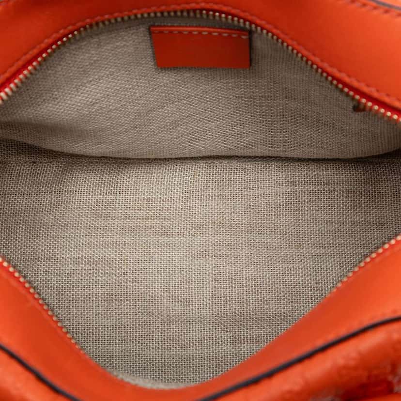 Gucci Small Microguccissima Bree Satchel Orange Leather Good condition - Model View