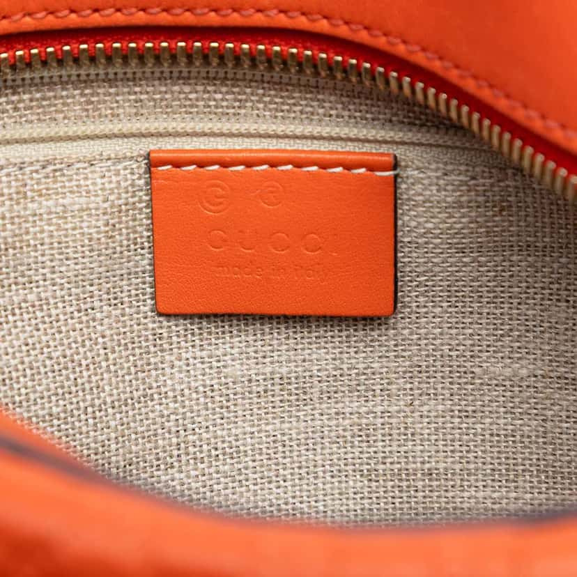 Gucci Small Microguccissima Bree Satchel Orange Leather Good condition - Box View