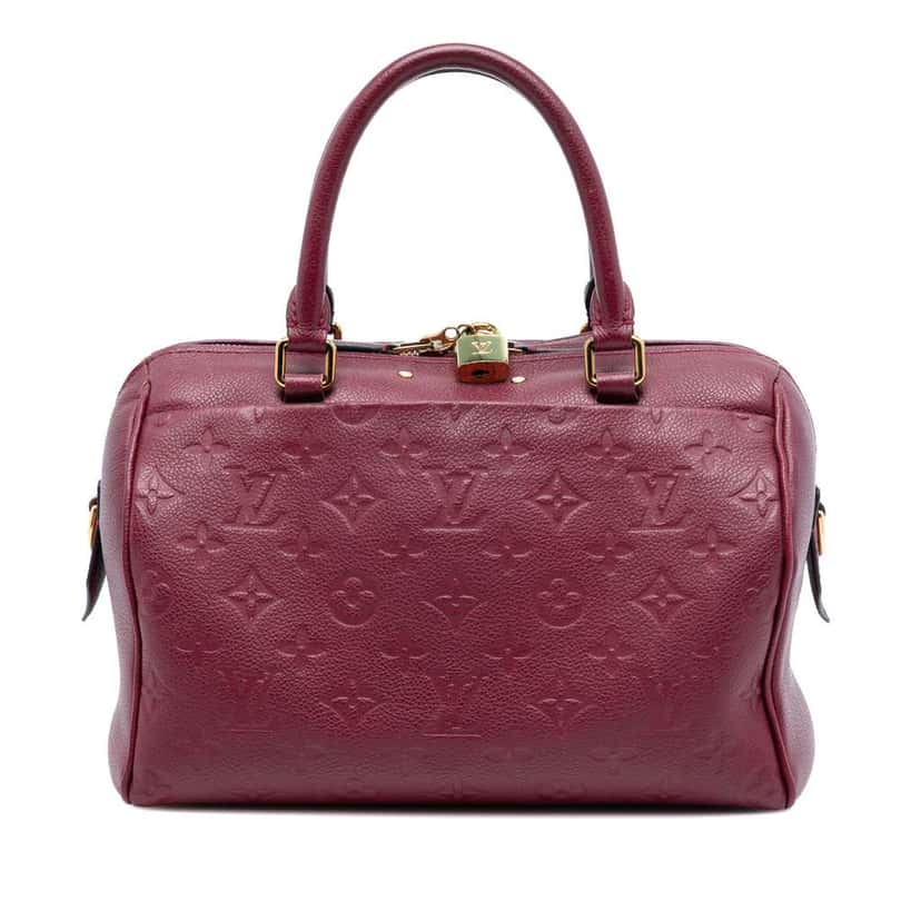 Louis Vuitton Monogram Empreinte Speedy Bandouliere 25 Red Leather Good condition - Front View