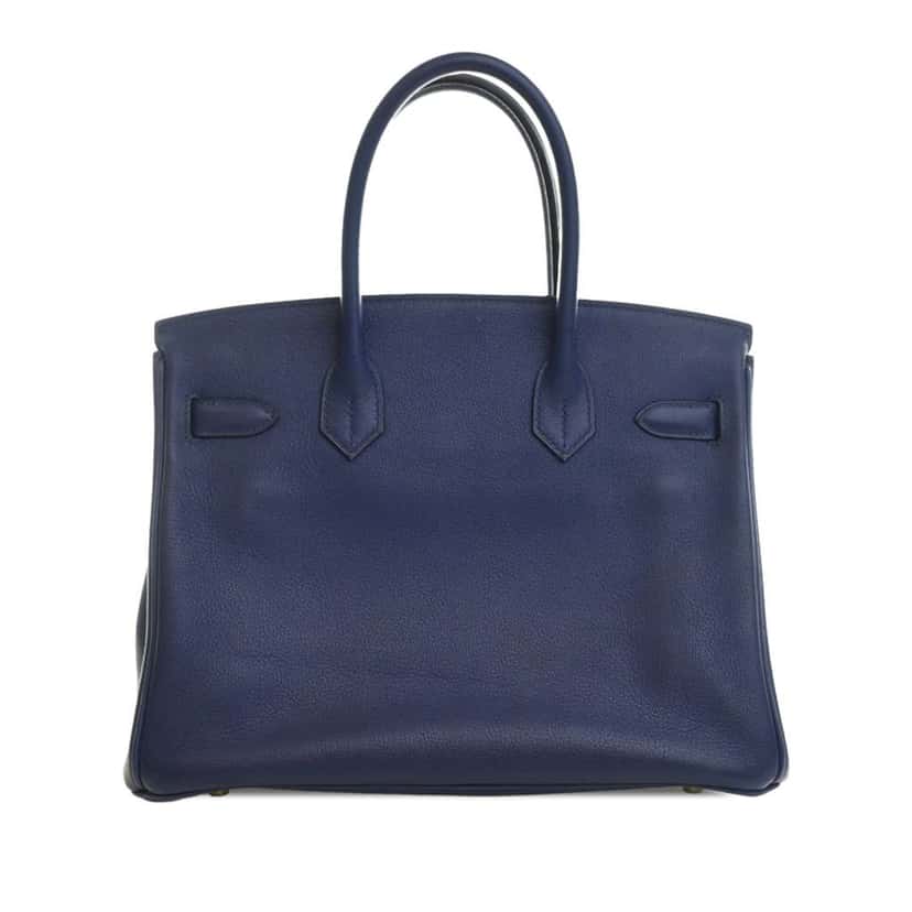 Hermès Evercolor Birkin Retourne 30 Blue Leather Good condition - Back View