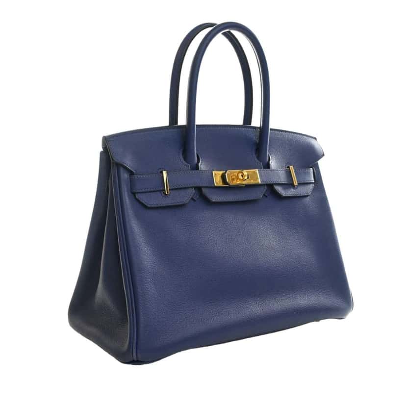 Hermès Evercolor Birkin Retourne 30 Blue Leather Good condition - Box View
