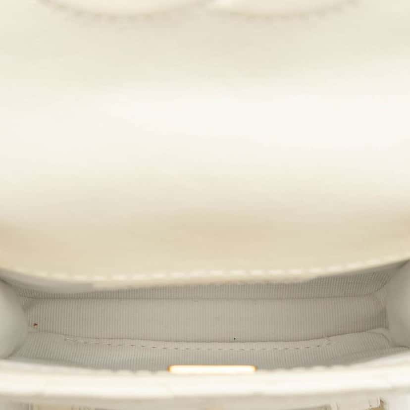 Chanel Mini Aged Calfskin City School Flap White Leather Good condition - Model View