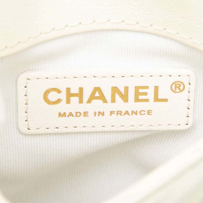 Chanel Mini Aged Calfskin City School Flap White Leather Good condition - Box View