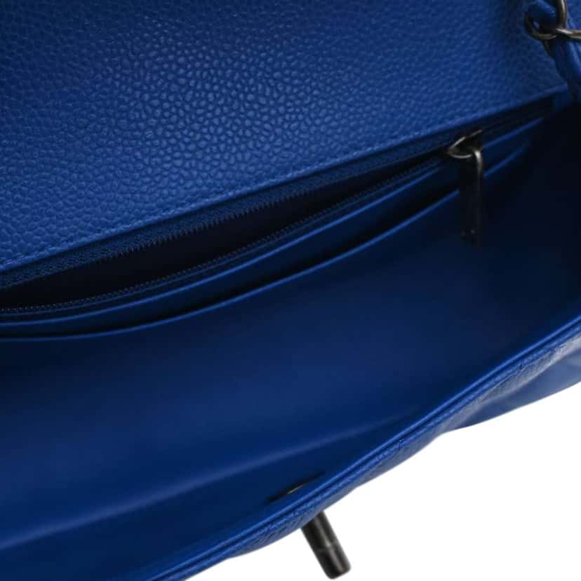 Chanel Mini Rectangular Classic Caviar Single Flap Blue Leather Good condition - Model View