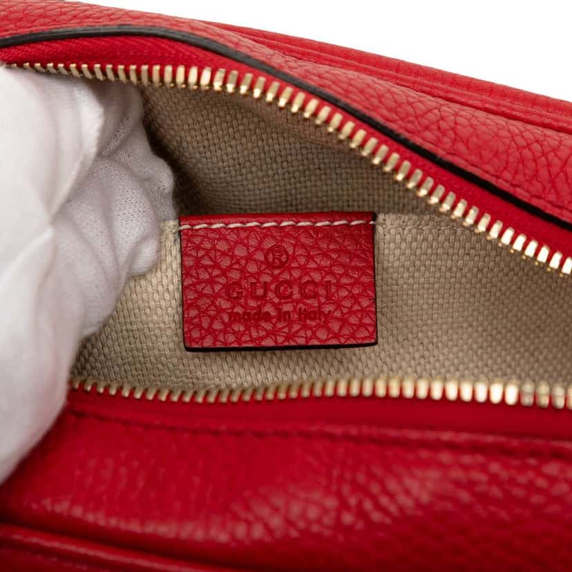 Gucci Leather Soho Disco Crossbody Red Leather Good condition - Box View