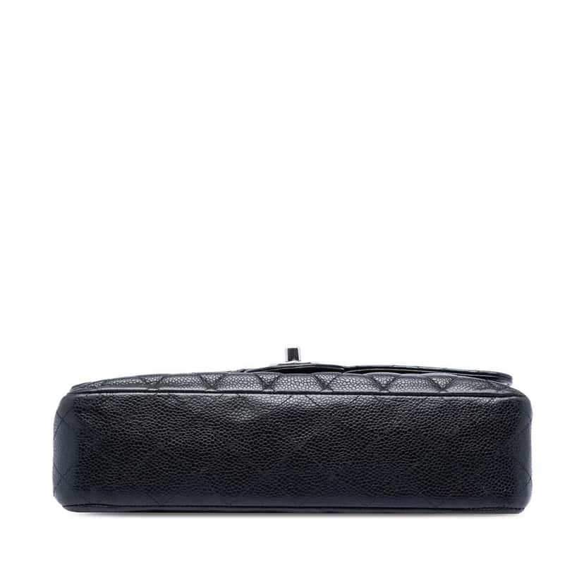 Chanel Medium Classic Caviar Double Flap Black Leather Good condition - Inside View