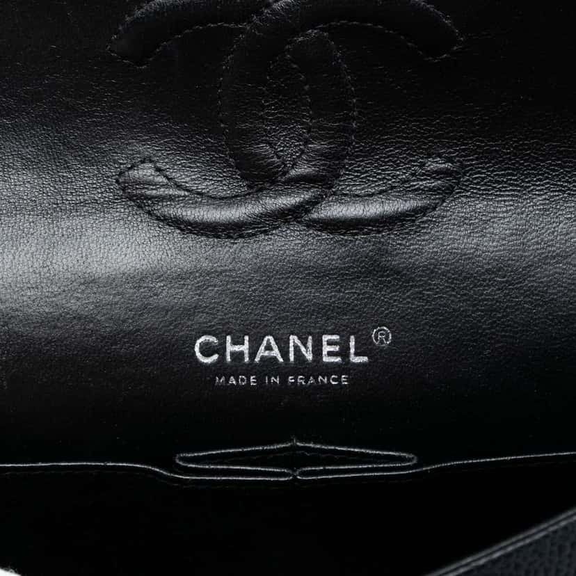 Chanel Medium Classic Caviar Double Flap Black Leather Good condition - Box View