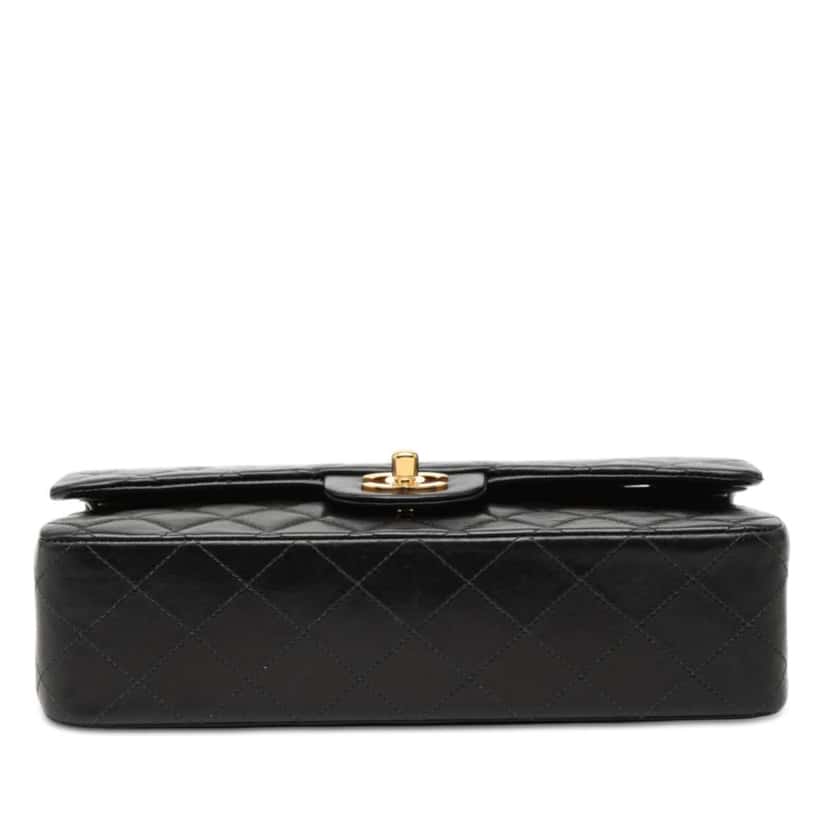 Chanel Medium Classic Lambskin Double Flap Black Leather Good condition - Inside View