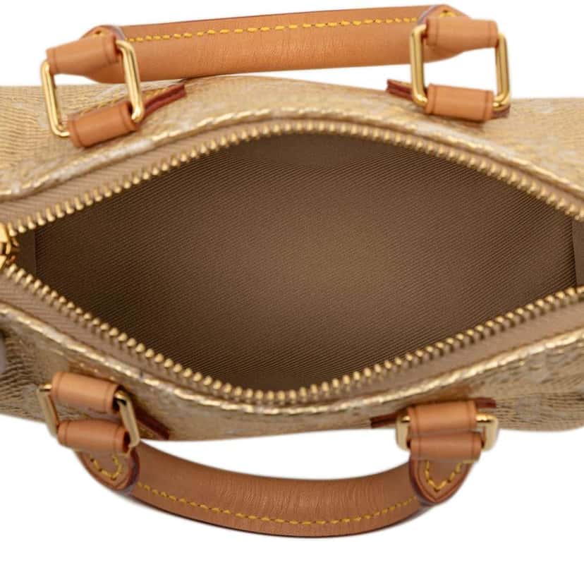 Louis Vuitton Monoglam Nano Speedy Bandouliere Gold Canvas Good condition - Model View