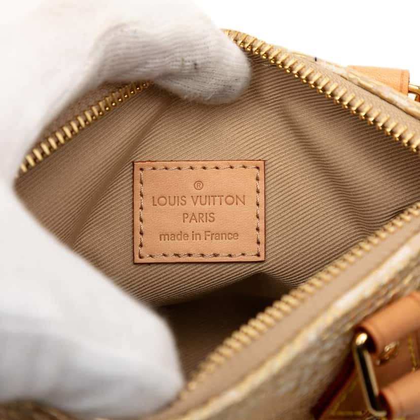 Louis Vuitton Monoglam Nano Speedy Bandouliere Gold Canvas Good condition - Box View