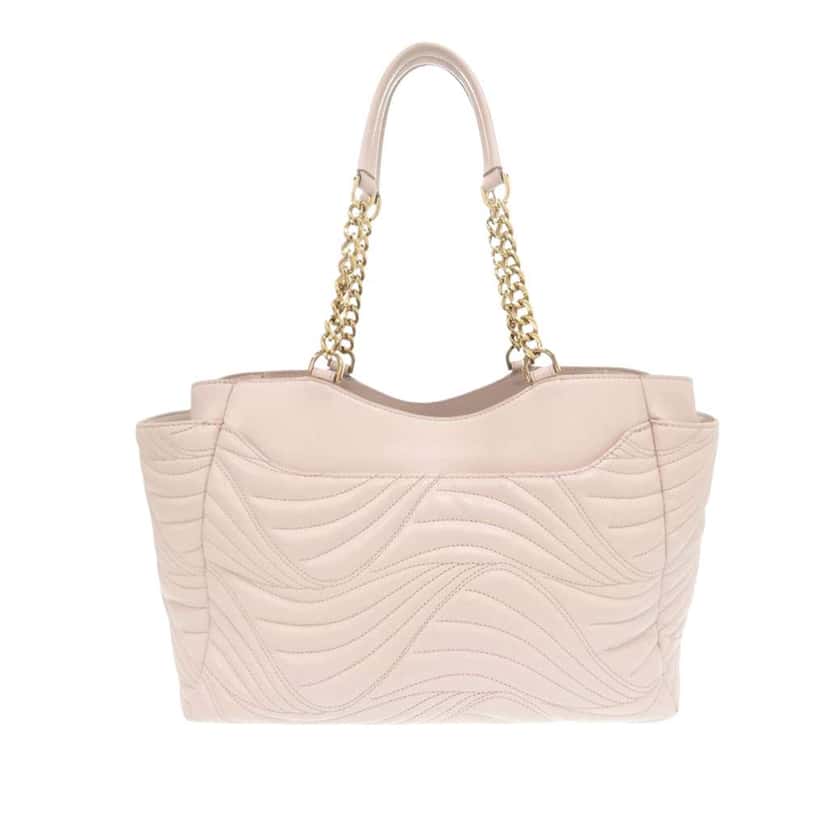 Salvatore Ferragamo Quilted Leather Lianne Tote Pink Leather Good condition - Back View