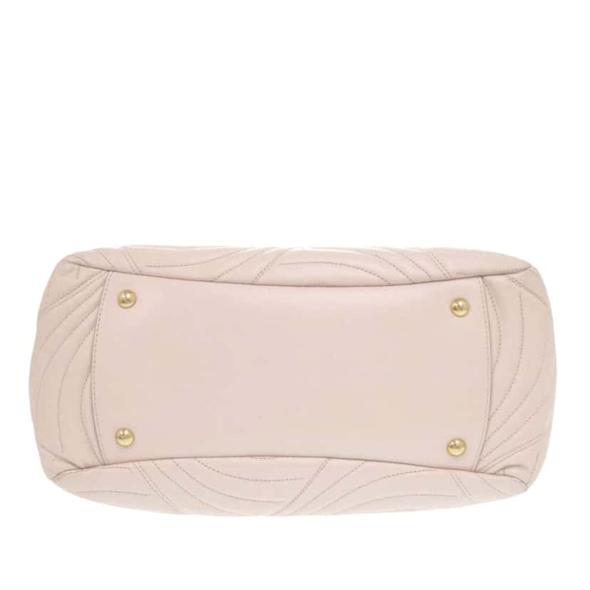 Salvatore Ferragamo Quilted Leather Lianne Tote Pink Leather Good condition - Inside View