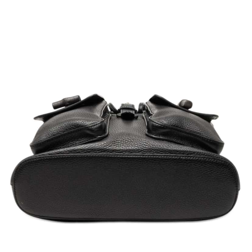 Gucci Leather Bamboo Tassel Backpack Black Leather Good condition - Inside View