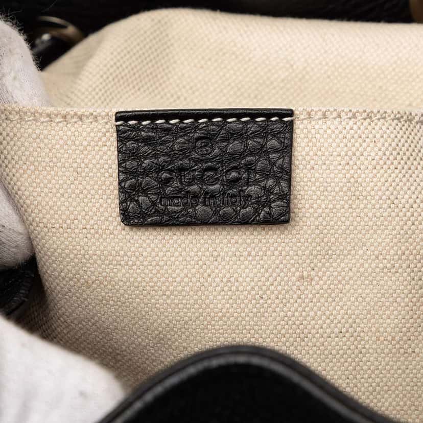 Gucci Leather Bamboo Tassel Backpack Black Leather Good condition - Box View