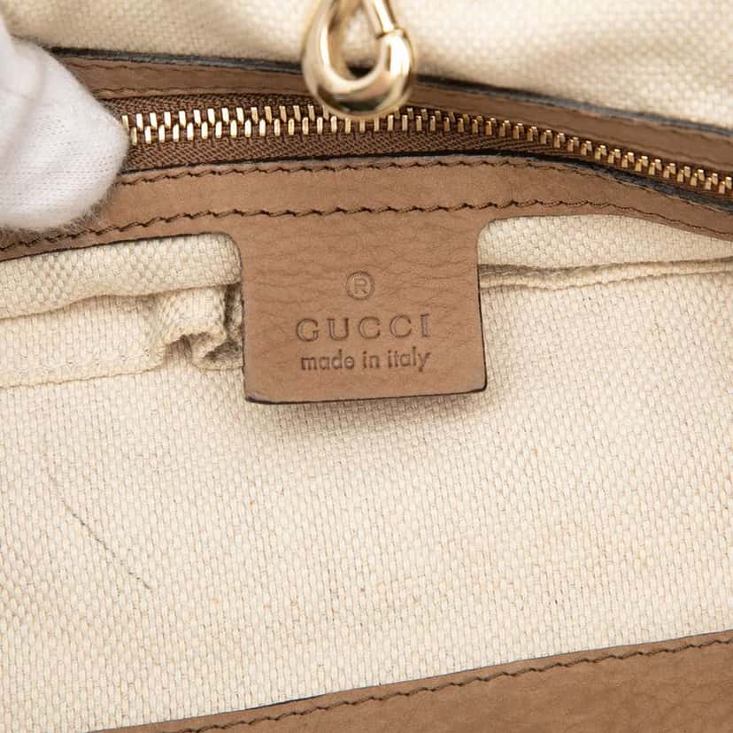 Gucci Medium Nubuck Soho Chain Tote Brown Leather Good condition - Box View