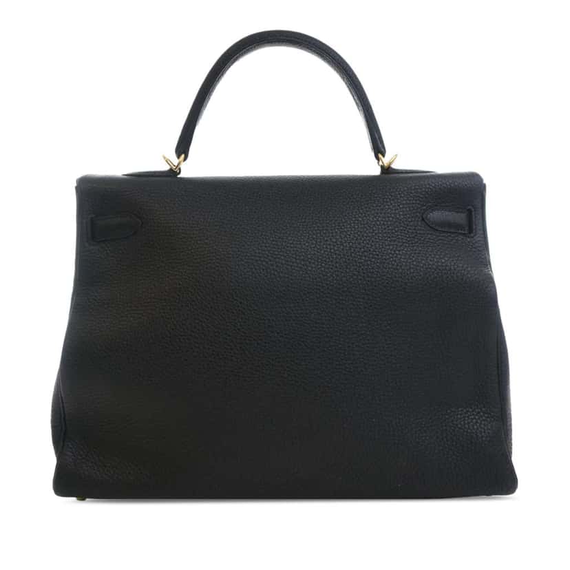 Hermès Togo Kelly II Retourne 35 Black Leather Good condition - Back View