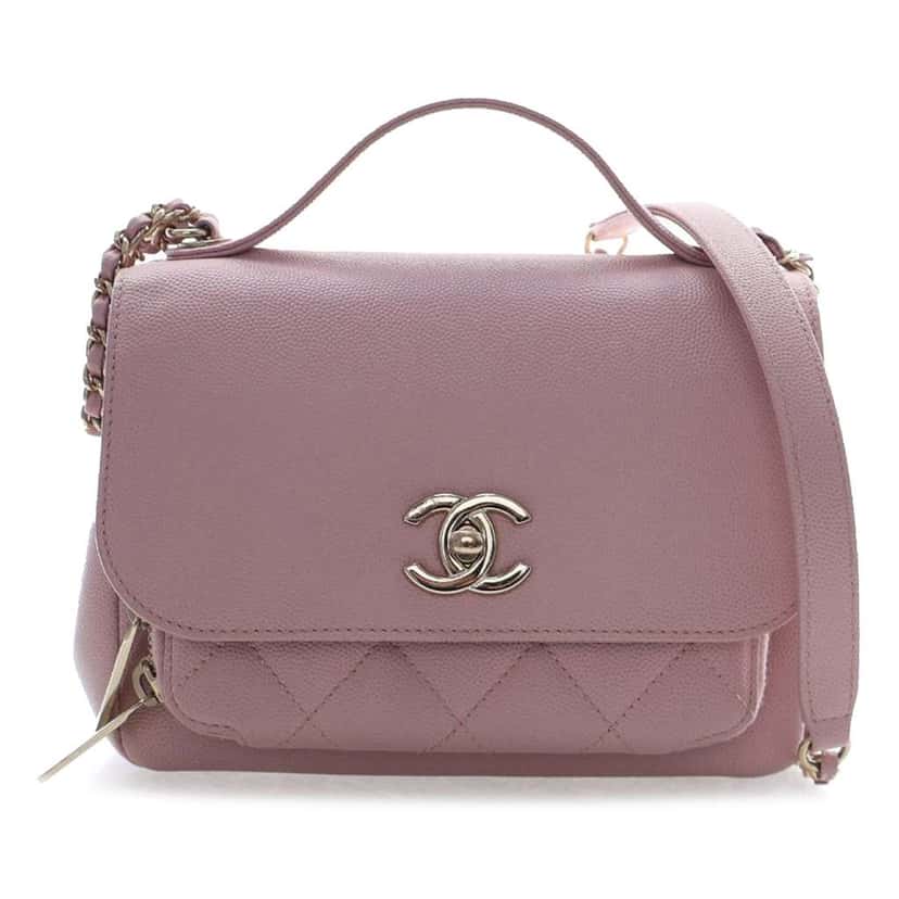 Chanel Small Caviar Business Affinity Top Handle Bag Pink Leather Good condition - Front View