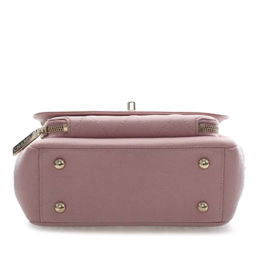 Chanel Small Caviar Business Affinity Top Handle Bag Pink Leather Good condition - Inside View