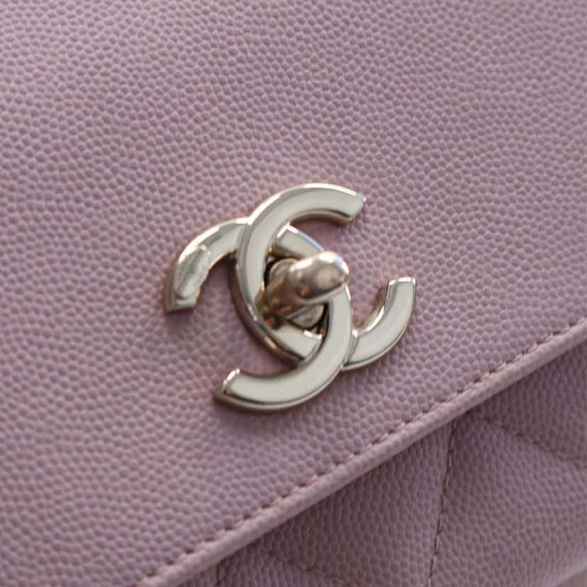 Chanel Small Caviar Business Affinity Top Handle Bag Pink Leather Good condition - Box View