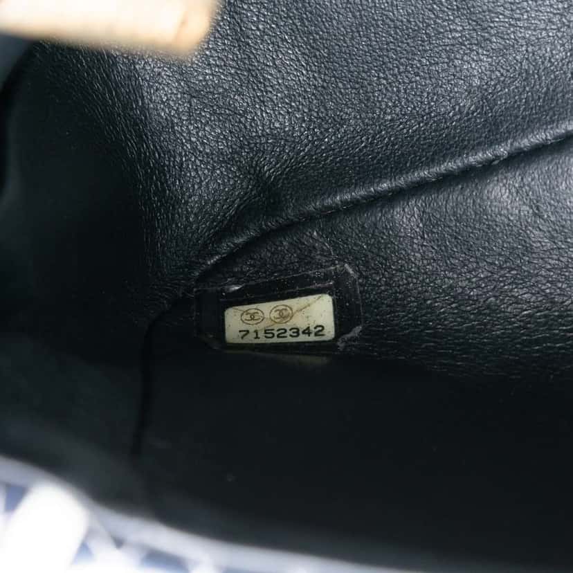 Chanel Medium Micro Quilted Jersey Single Flap Blue Cotton Good condition - Box View