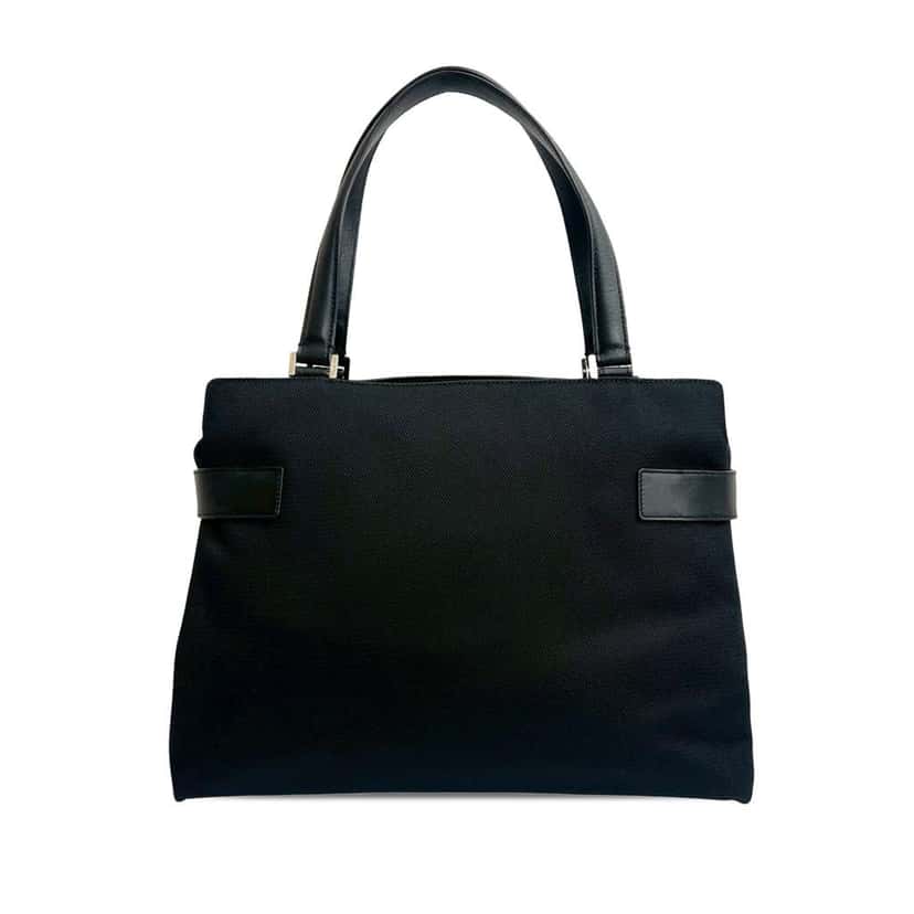 Salvatore Ferragamo Canvas Gancini Tote Black Canvas Good condition - Back View