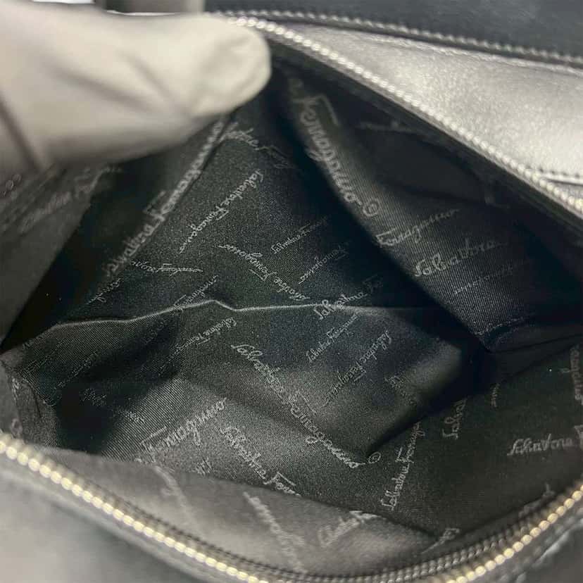 Salvatore Ferragamo Canvas Gancini Tote Black Canvas Good condition - Inside View