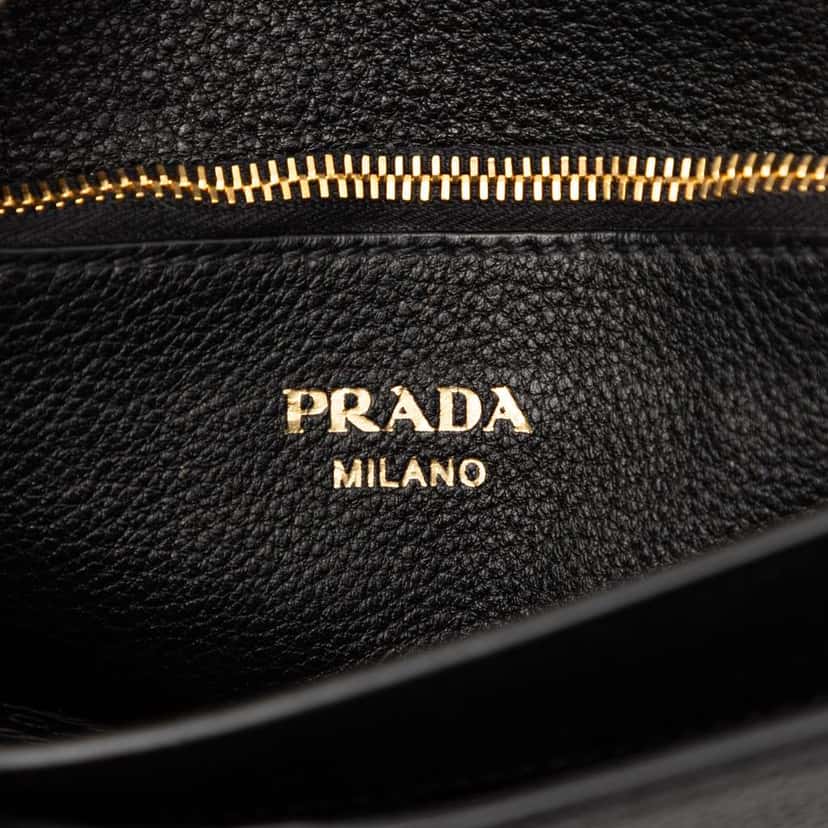 Prada Vitello Phenix Flap Crossbody Black Leather Good condition - Box View
