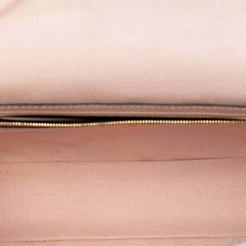 Fendi Zucca Embroidered Canvas Baguette Satchel Pink Canvas Good condition - Model View