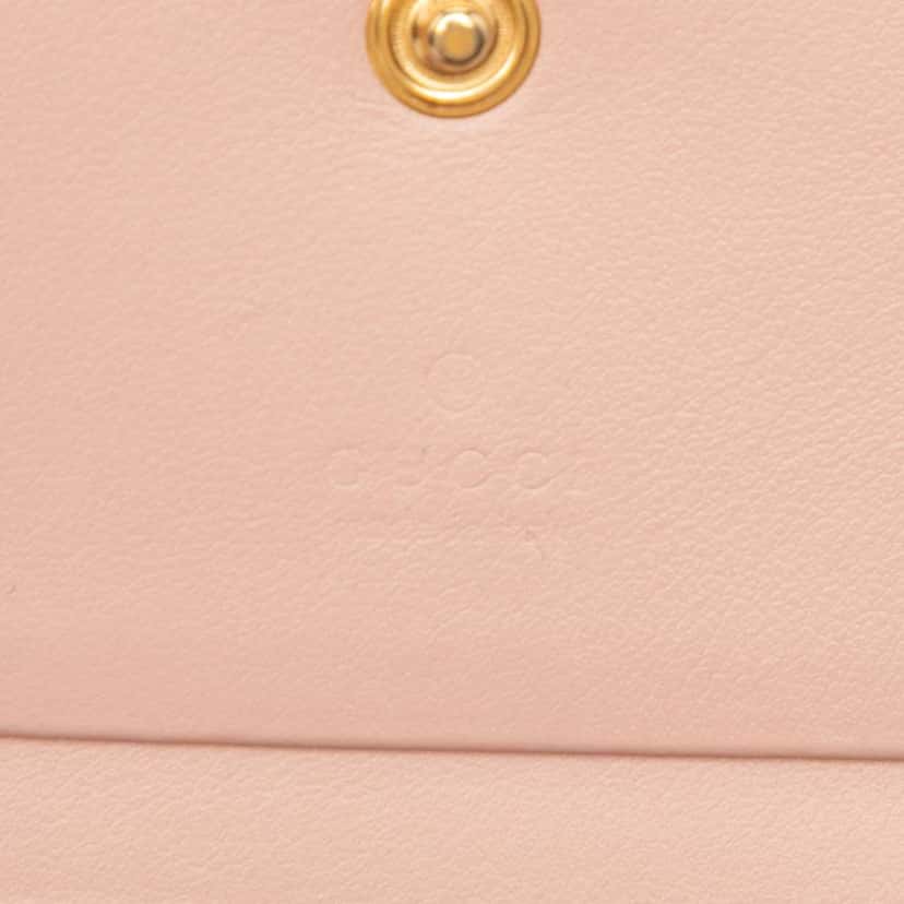 Gucci GG Matelasse Leather Card Case Wallet Pink Leather Good condition - Box View