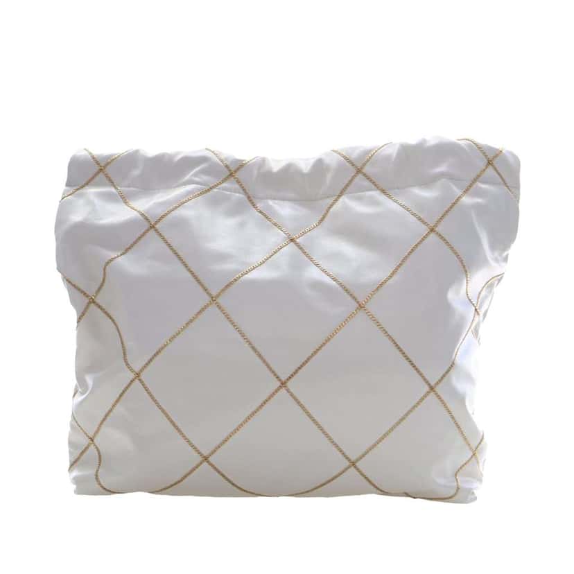 Chanel Small Quilted Shiny Calfskin Chain 22 Handbag White Leather Good condition - Back View