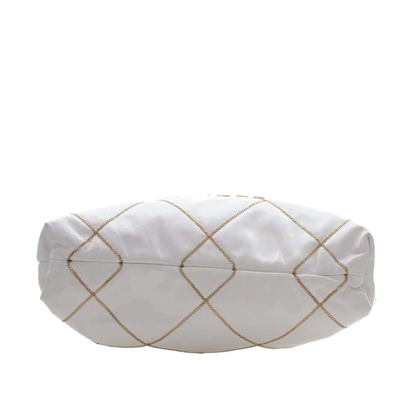Chanel Small Quilted Shiny Calfskin Chain 22 Handbag White Leather Good condition - Inside View