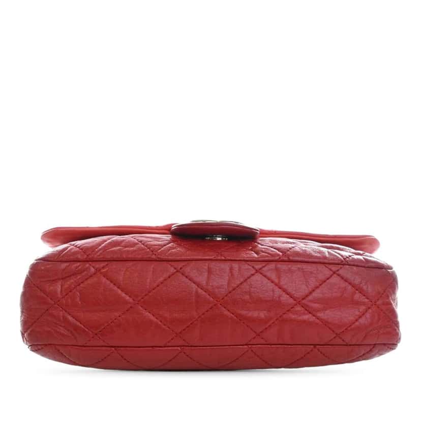 Chanel Medium Bicolor Lambskin and Calfskin CC Chain Flap Red Leather Good condition - Inside View