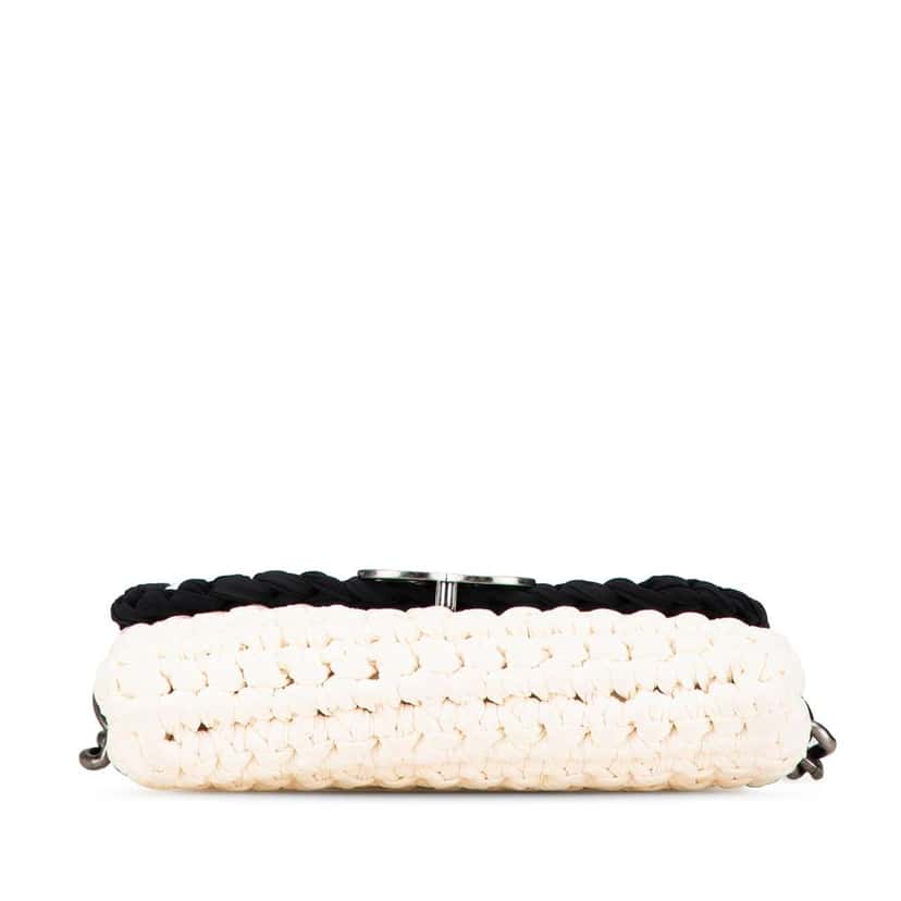 Chanel Neoprene Fancy Crochet Flap White Polyester Good condition - Inside View