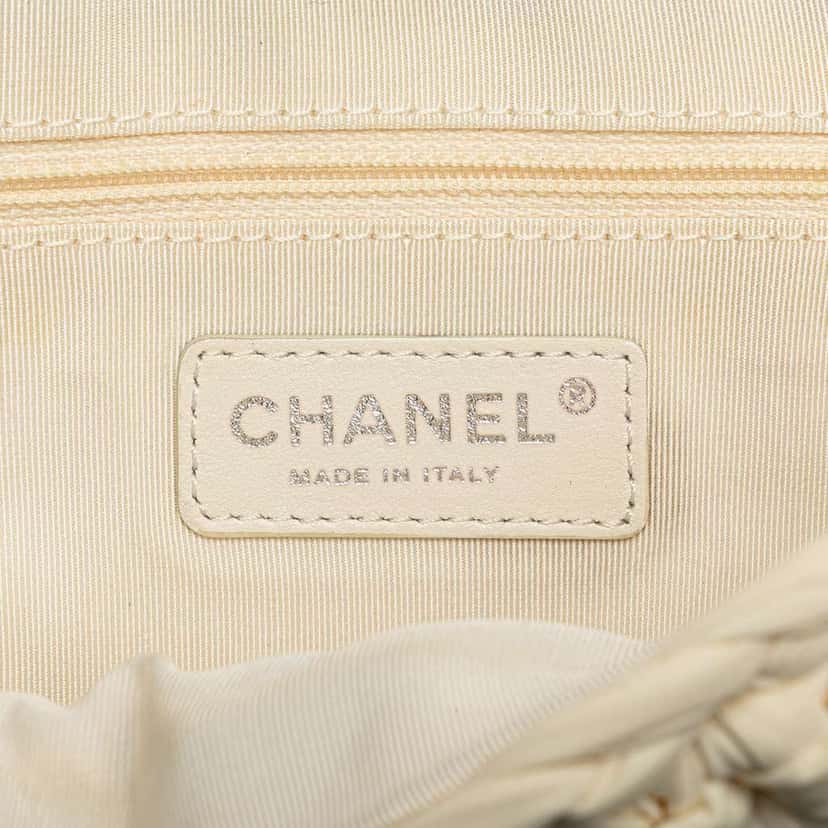 Chanel Neoprene Fancy Crochet Flap White Polyester Good condition - Box View