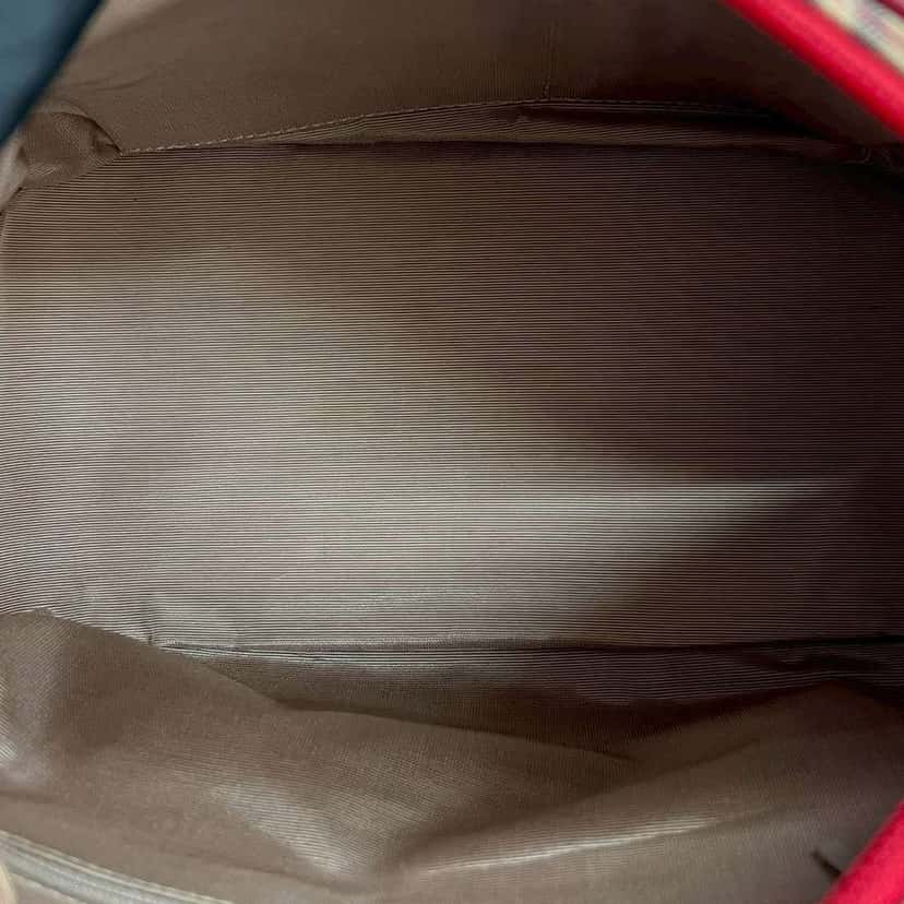 Burberry Haymarket Check Canvas Satchel Beige Canvas Good condition - Model View