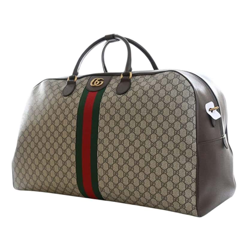 Gucci Large GG Supreme Web Savoy Bowling Bag Beige Canvas Good condition - Inside View