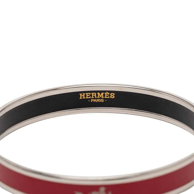 Hermès Narrow Caleche Enamel Bangle 70 Red Good condition - Model View