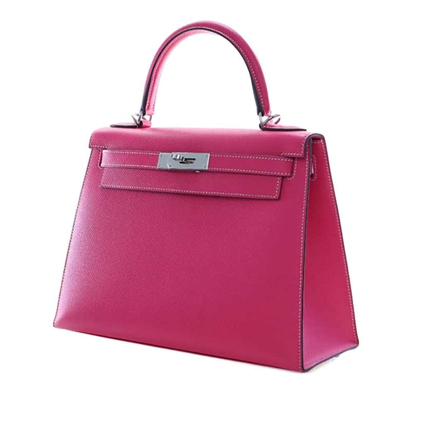 Hermès Epsom Candy Kelly II Sellier 28 Pink Leather Good condition - Inside View
