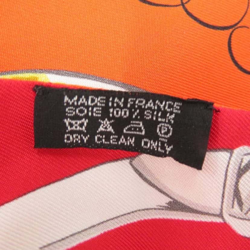 Hermès Maxi Brides de Gala Silk Twilly Scarf Orange Silk Good condition - Model View