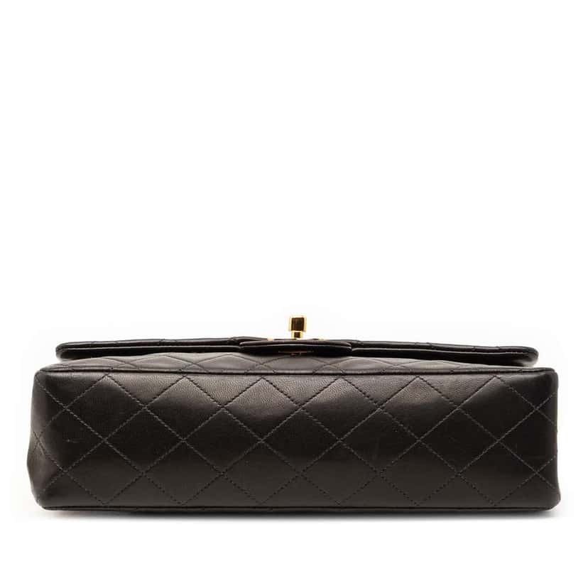 Chanel Medium Classic Lambskin Double Flap Black Leather Good condition - Inside View