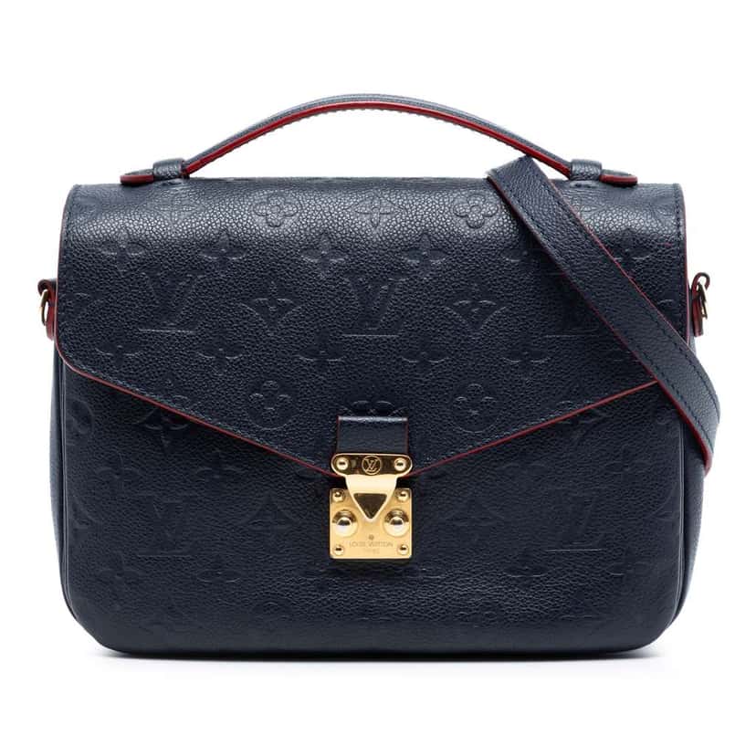 Louis Vuitton Monogram Empreinte Pochette Metis Blue Leather Good condition - Front View