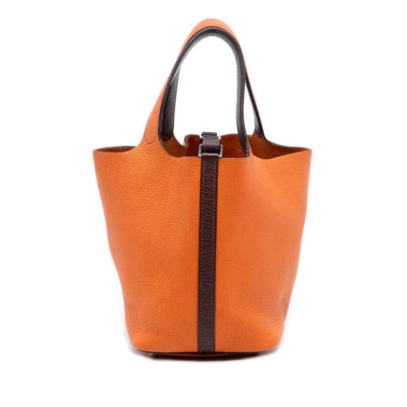 Hermès Bicolor Clemence Picotin 18 Orange Leather Good condition - Front View