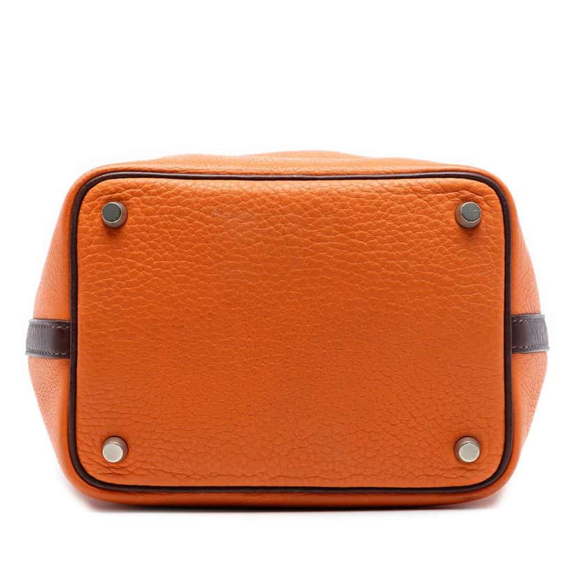 Hermès Bicolor Clemence Picotin 18 Orange Leather Good condition - Inside View