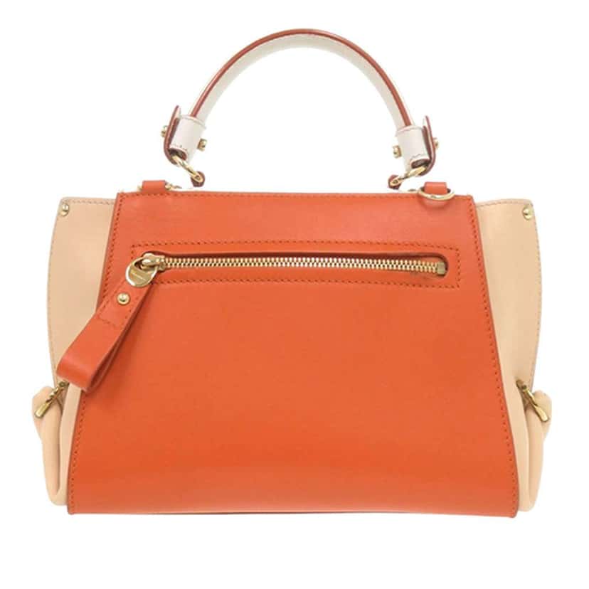 Salvatore Ferragamo Small Tricolor Leather Gancini Sofia Satchel Orange Leather Good condition - Inside View