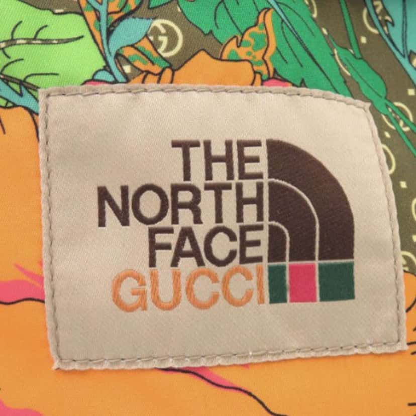 Gucci The North Face Medium Econyl Floral Backpack Brown Good condition - Box View