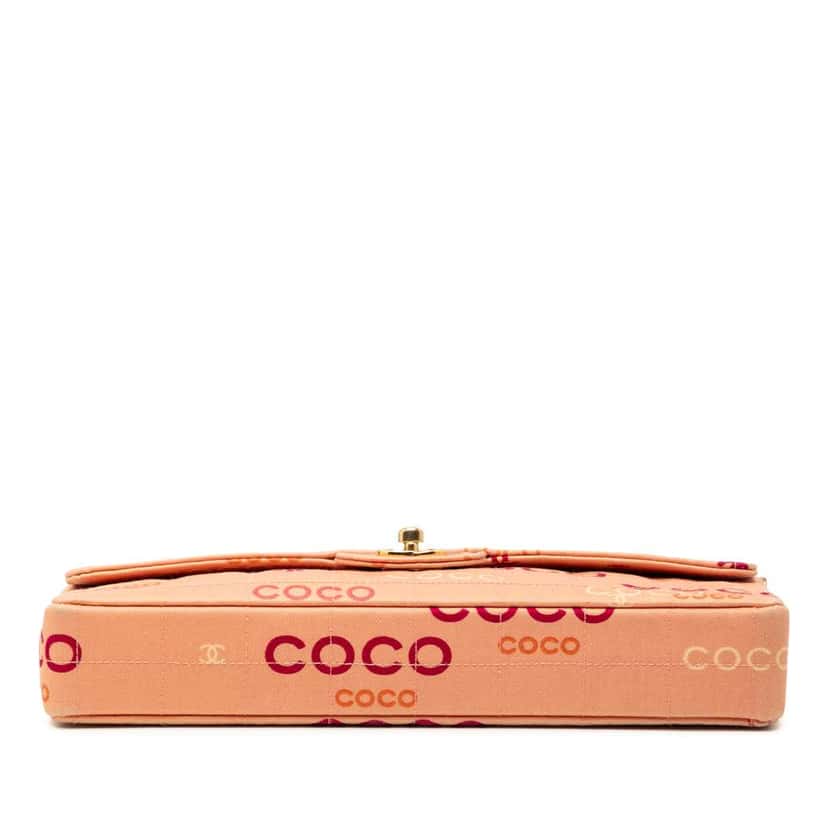 Chanel CC Chocolate Bar Canvas Logo East West Flap Pink Canvas Fair condition - Inside View