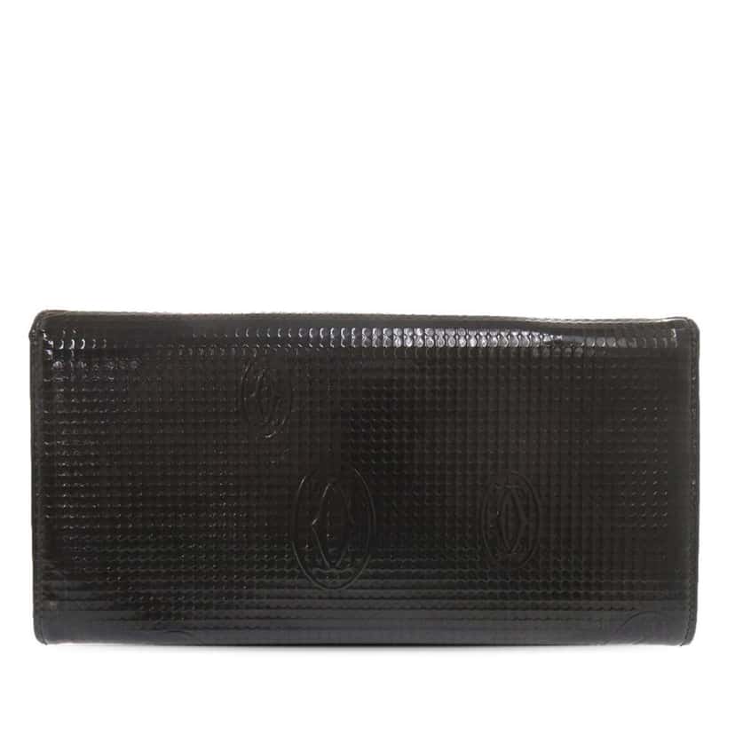 Cartier Patent Happy Birthday Long Wallet Black Leather Good condition - Back View