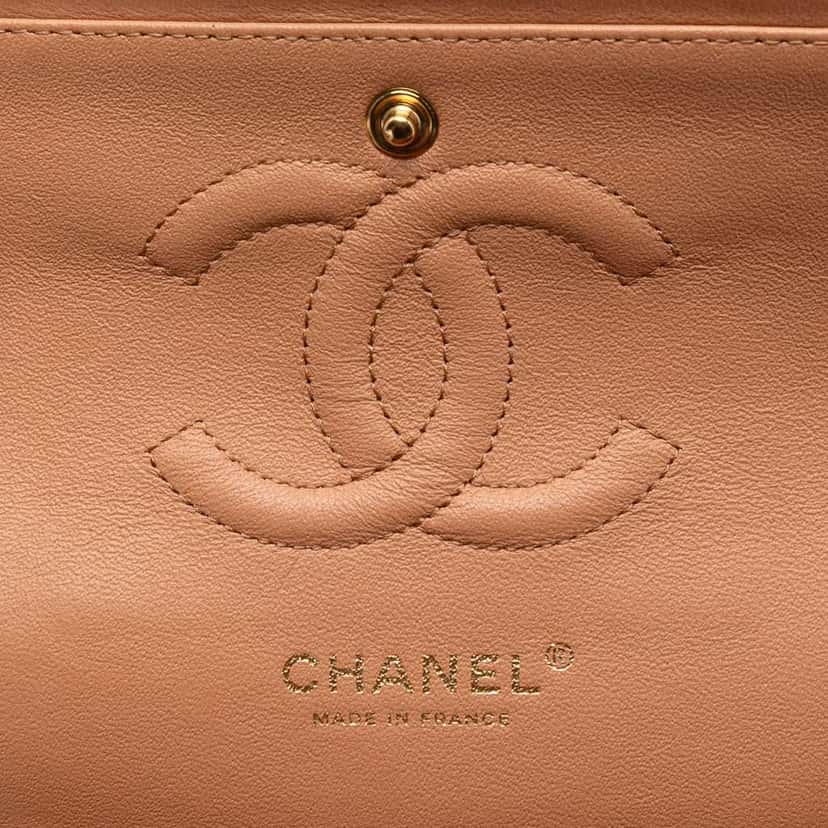 Chanel Medium Classic Lambskin Double Flap Brown Leather Good condition - Box View