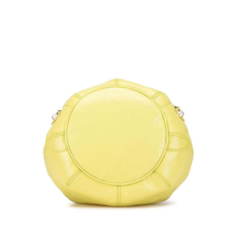 Balenciaga Lambskin Motocross Giant 12 Pompon Bag Yellow Leather Good condition - Inside View